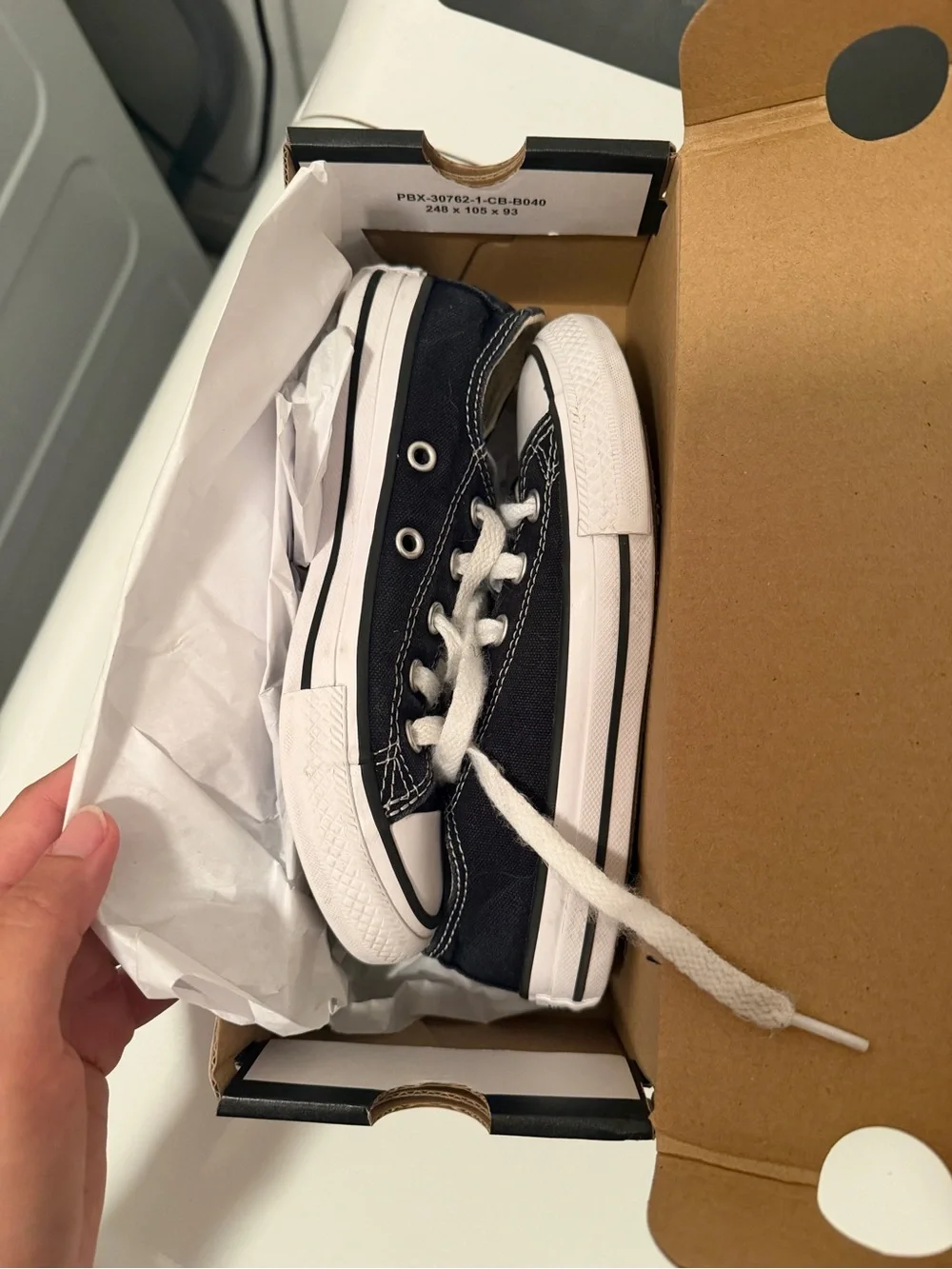 Converse Kids Black and White Canvas Low-Top Sneakers